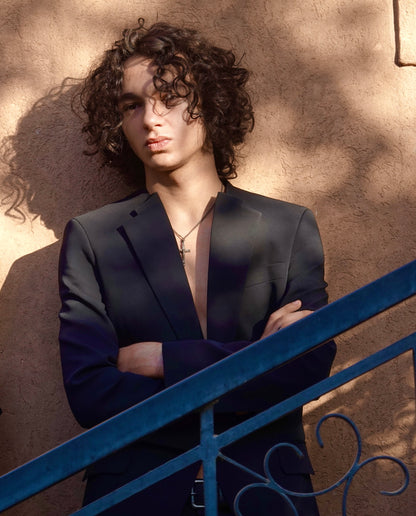 GENTLE RIOT™— Men’s Twist Black Suit Vest “CODEBREAKER”
