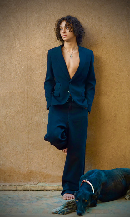 GENTLE RIOT™— Men’s Baggy Black Suit Trouser “AFTER HOURS”