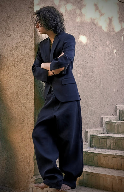 GENTLE RIOT™— Men’s Baggy Black Suit Trouser “AFTER HOURS”